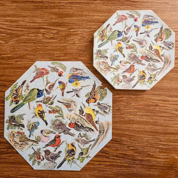 Vintage 500 Piece 1968 Springbok Octagon Puzzle Western Birds by Malick PZL 8015